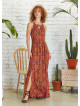 Back Cut Out Halter Necline Maxi Slit Dress