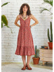 Criss Cross Front Detail Strappy Pink Floral Laced Dress