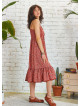 Criss Cross Front Detail Strappy Pink Floral Laced Dress