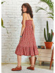 Criss Cross Front Detail Strappy Pink Floral Laced Dress