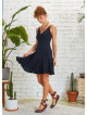 Boho Style Strappy Short Black Frill Dress