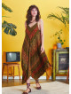 Spaghetti Striped Mustard Patterned Sundress
