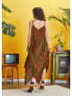 Spaghetti Striped Mustard Patterned Sundress