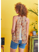 Layered Open Back Detail Flowers Halter Neck Boho Top