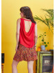Boho Chic Flared Wrap Red Print Mini Skirt