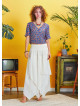 Smocked Waist Layered White Maxi Boho Skirt