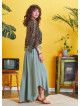 Boho Style Draw String Green Wide Leg Loose Pants