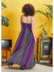 Purple Patterned Strappy Wrap Maxi Dress