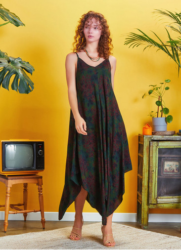 Spaghetti Striped Ethnic Patterned Sundress