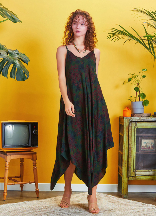 Spaghetti Striped Ethnic Patterned Sundress