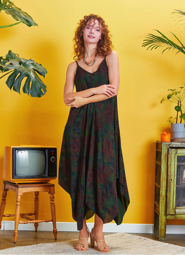 Spaghetti Striped Ethnic Patterned Sundress