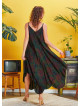Spaghetti Striped Ethnic Patterned Sundress