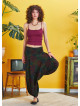 Draped Front Detail Elastic Waist Floral Print Salwar Pants