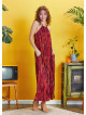 Back Cut Out Halter Necline Maxi Slit Red Print Dress