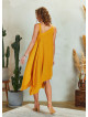 Loose Fit Midi Asymmetrical Yellow Dress
