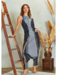 Halter Neck Front Pocket Hippie Style Gray Harem Jumpsuit