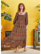 Long Maroon Patterned Summer Dress