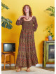 Long Maroon Patterned Summer Dress