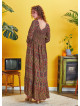 Long Maroon Patterned Summer Dress