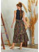 Printed Cross Sach Detailed  Midi Skirt