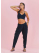 Boho Casual Drop Crotch Black Pleated Pants