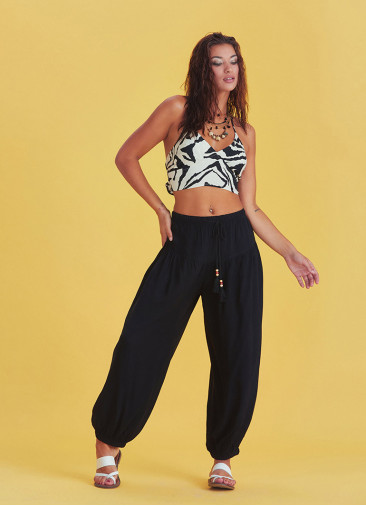 Drawstring Black Pants
