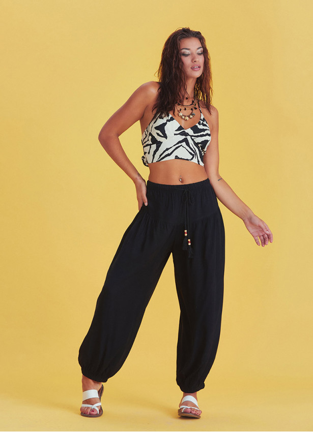 Drawstring Black Pants