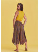 Mustard Patterned Bohemian Split Front Palazzo Pants