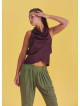 Bohemian Stylish Authentic Degaje Neck Maroon Blouse