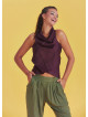 Bohemian Stylish Authentic Degaje Neck Maroon Blouse