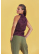 Bohemian Stylish Authentic Degaje Neck Maroon Blouse