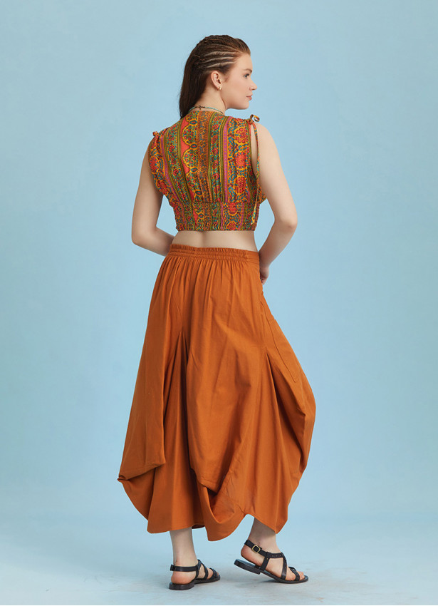 Mustard Oversized Pocket Long Boho Skirt