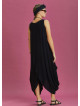 Sleeveless Front Layered Black Baggy Summer Dress