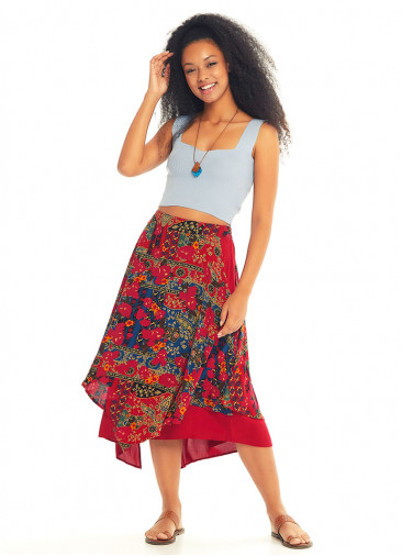 Roma Patterned Double Layered Midi Skirt