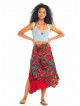 Roma Patterned Double Layered Midi Skirt