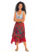 Roma Patterned Double Layered Midi Skirt