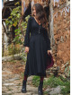 Boho Style Ruffle Sleeve Long Black Dress