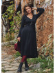 Boho Style Ruffle Sleeve Long Black Dress