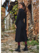 Boho Style Ruffle Sleeve Long Black Dress