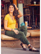 Elastic Ankle Cuffs Buttoned Khaki Shalwar Pants