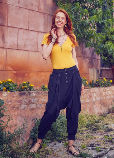 Elastic Ankle Cuffs Cotton Harem Pants