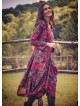 Roma Printed Tie Waist Long Sleeve Dress