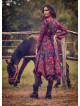 Roma Printed Tie Waist Long Sleeve Dress