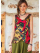 Crew Neck Sleeveless Wrap Back Summer Red Top
