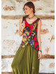 Crew Neck Sleeveless Wrap Back Summer Red Top