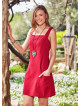 Square Neck Zipper Back Closure Strappy Red Dress