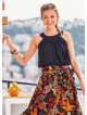 Cleopatra Neckline Pleat Detail Button Closure Top