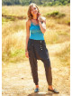 Elastic Ankle Cuffs Wrap Front Elastic Waist Black Harem Pants