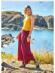 Drapped Wooden Beaded Belt Claret Gypsy Long Skirt