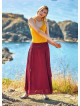 Drapped Wooden Beaded Belt Claret Gypsy Long Skirt
